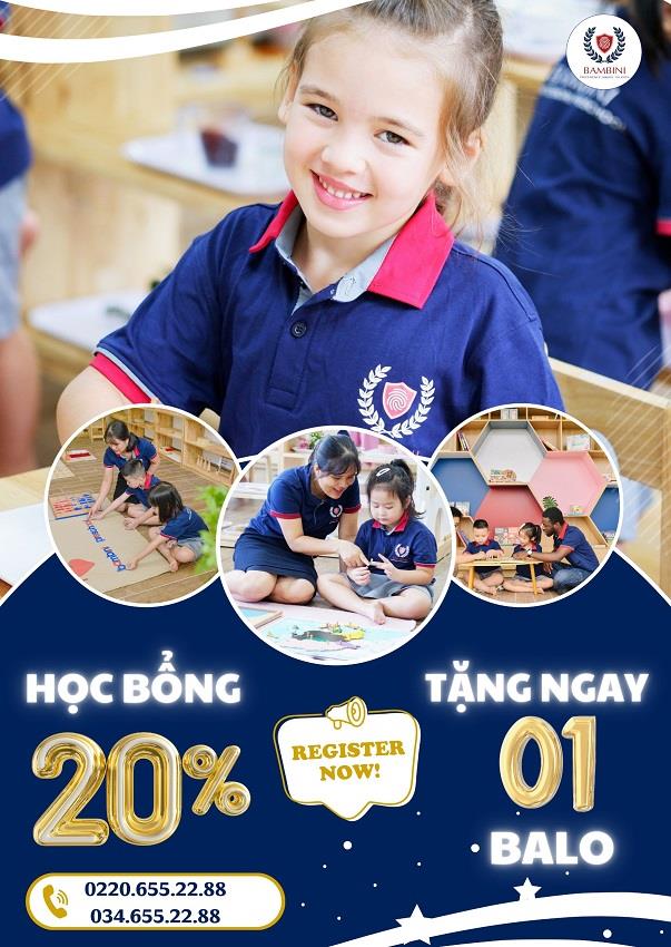 HỌC BỔNG 20% MẦM NON QUỐC TẾ TOP ĐẦU HẢI DƯƠNG  NĂM HỌC MỚI SANG